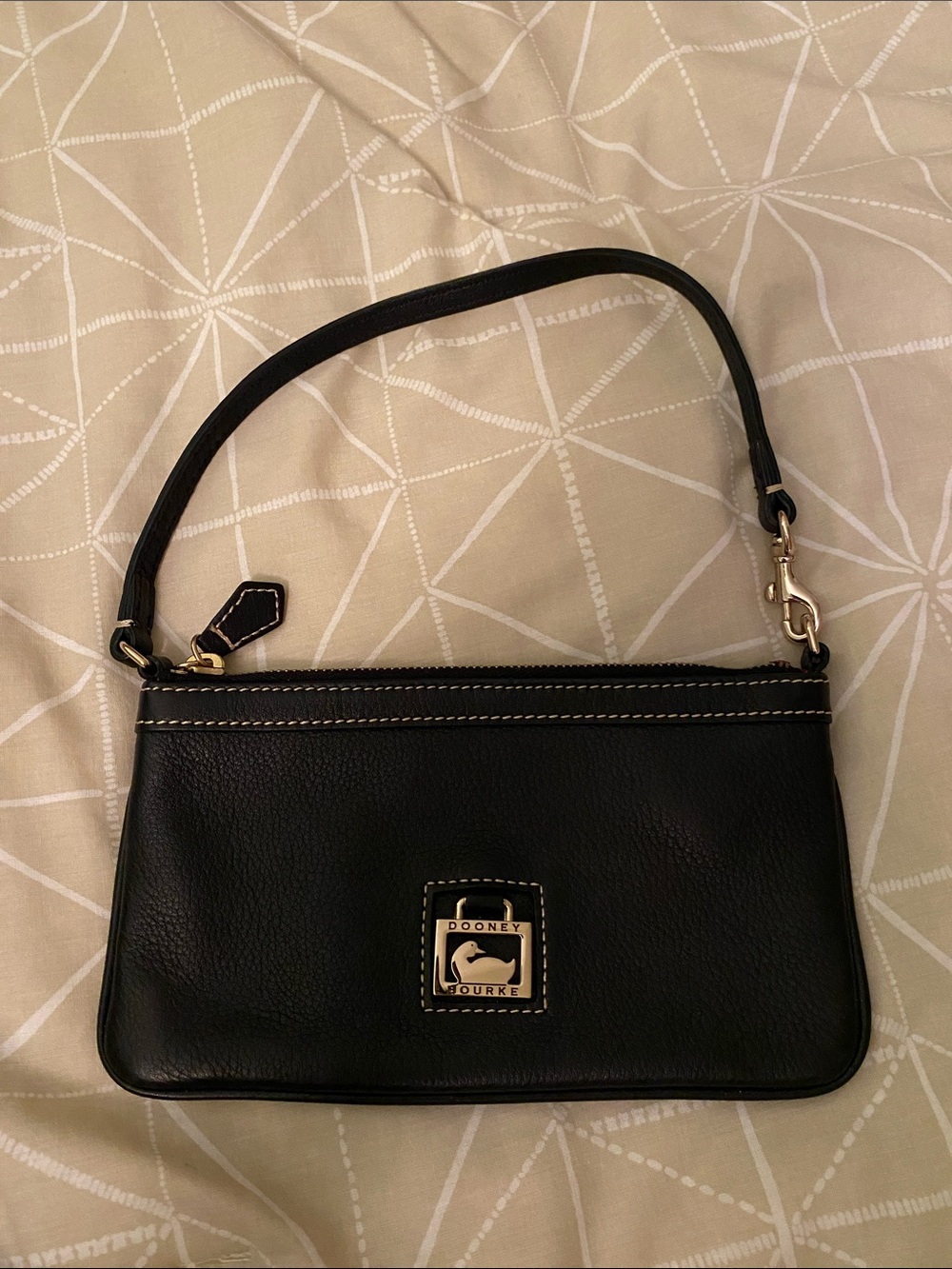 Dooney & Bourke Black Leather Wristlet / Mini Shoulder Bag